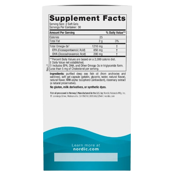 Nordic Naturals EPA, 1210mg Lemon - 60 softgels