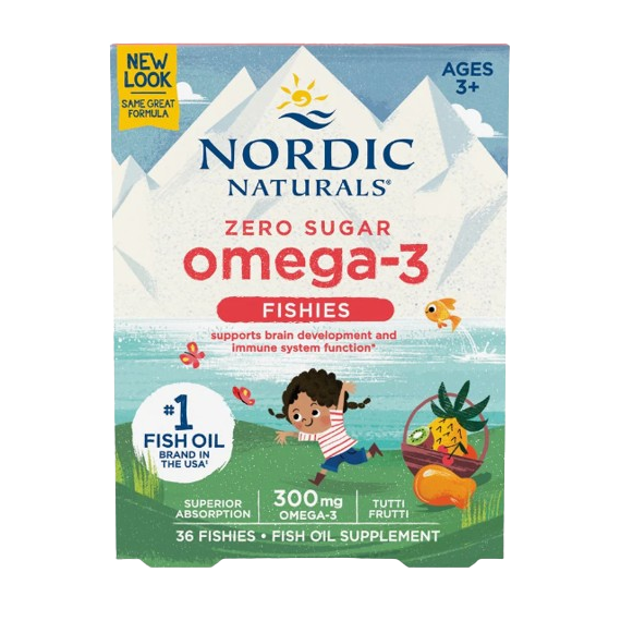 Nordic Naturals Omega-3 Fishies, 300mg Yummy Tutti Frutti Taste - 36 fishies