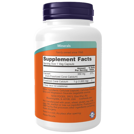 Now Foods Coral Calcium - 1000mg - 100 vcaps