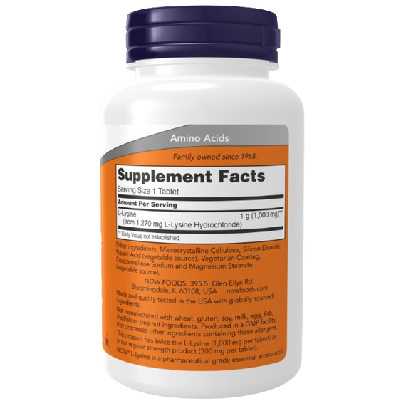 Now Foods L-Lysine - 1000mg - 100 tablets