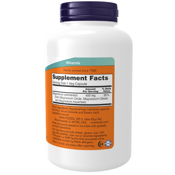 Now Foods Magnesium, 400mg - 180 vcaps