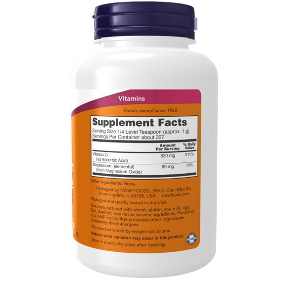 Now Foods Magnesium Ascorbate, Buffered Powder - 227 grams