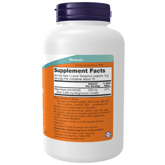 Now Foods Magnesium Citrate - Pure Powder - 227 grams