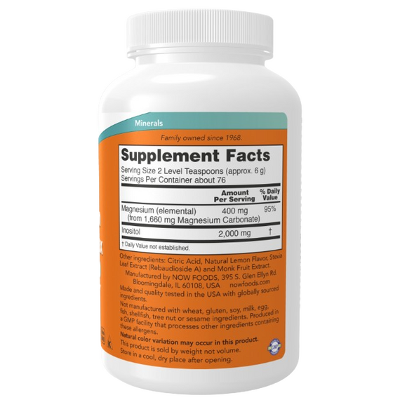 Now Foods Magnesium Inositol Relax Powder - 454 grams