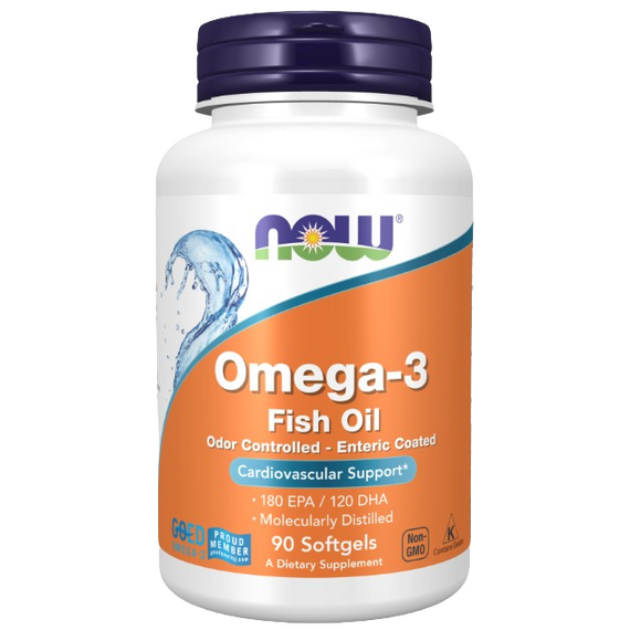 Now Foods Omega-3 Enteric Coated - 90 softgels
