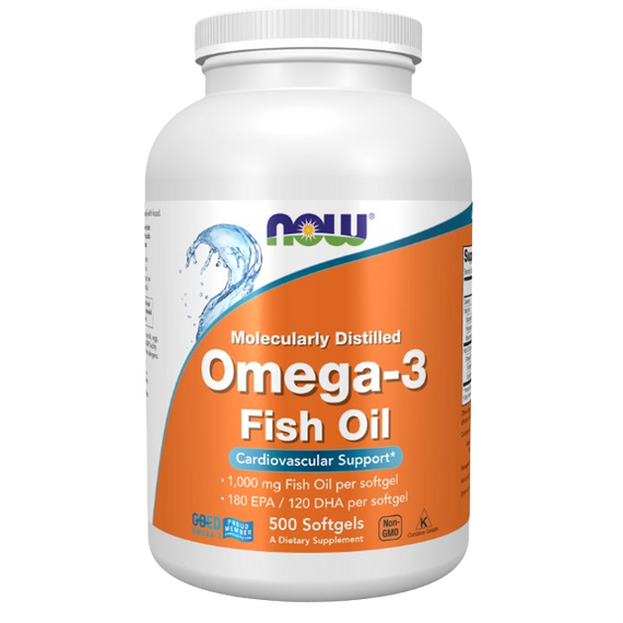 Now Foods Omega-3 Fish Oil - Molecularly Distilled - 500 softgels