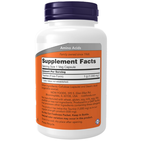 Now Foods Taurine - 1000mg Double Strength - 100 vcaps