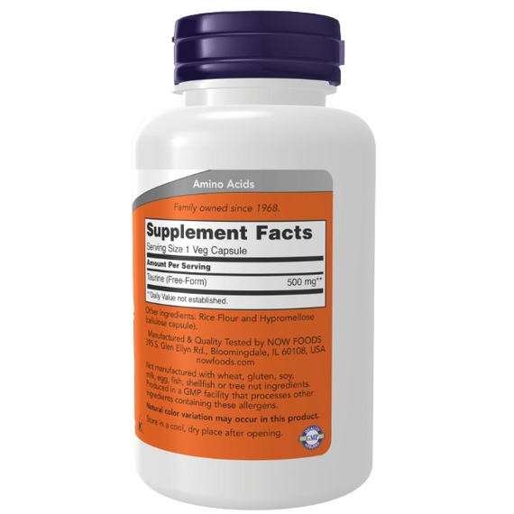 Now Foods Taurine - 500mg - 100 caps