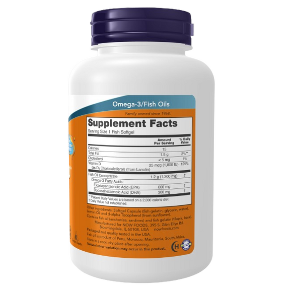 Now Foods Ultra Omega 3-D with Vitamin D-3 -180 Soft gels