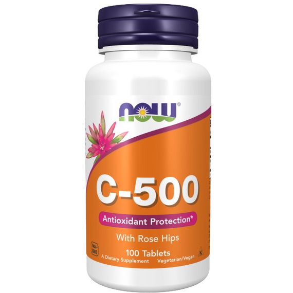 Now Foods Vitamin C-500 with Rose Hips - 100 tablets