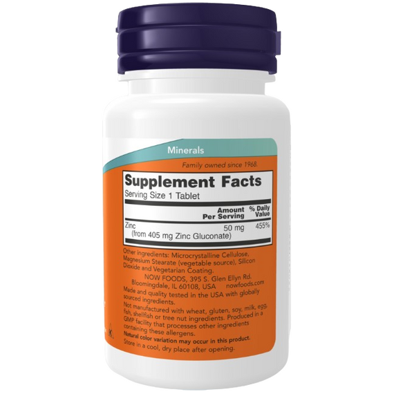 Now Foods Zinc 50 MG- 250 Tabs