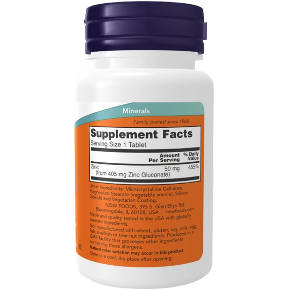 Now Foods Zinc 50 MG -100 Tabs