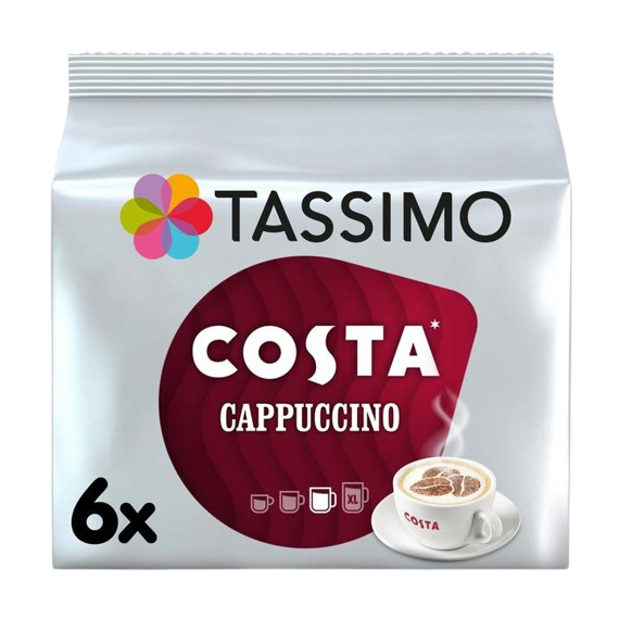 Tassimo Costa Cappuccino Coffee Pods 6 per pack