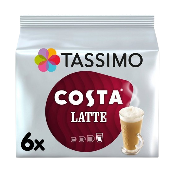Tassimo Costa Latte Coffee Pods 6 per pack