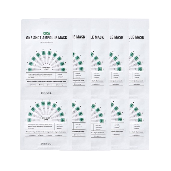 EUNYUL - Cica One Shot Ampoule Mask - 10pcs