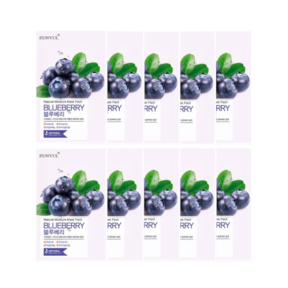 EUNYUL - Natural Moisture Mask Pack - Blueberry - 10pcs