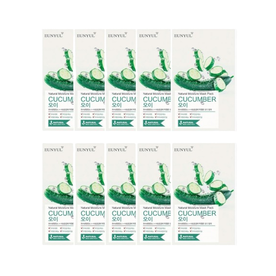 EUNYUL - Natural Moisture Mask Pack - Cucumber - 10pcs