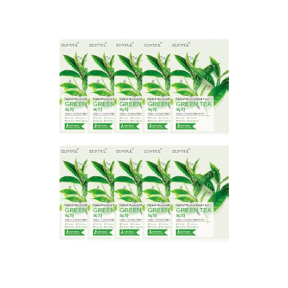 EUNYUL - Natural Moisture Mask Pack - Green Tea - 10pcs