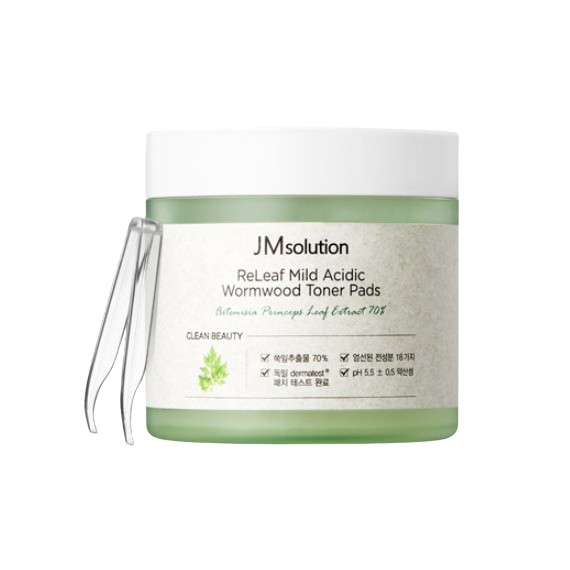 JMsolution - ReLeaf Mild Acidic Wormwood Toner Pads - 70pcs