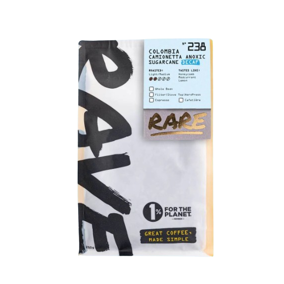 Rave Colombia Camionetta Anoxic Sugarcane Decaf Nº 238 250 grams ( Expresso Grind )