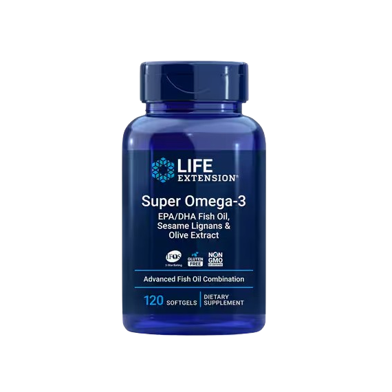 Life Extension Super Omega-3 EPA/DHA with Sesame Lignans & Olive Extract - 60 enteric coated softgels