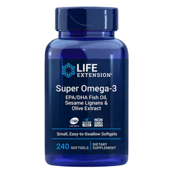 Life Extension Super Omega-3 EPA/DHA with Sesame Lignans & Olive Extract - 240 softgels