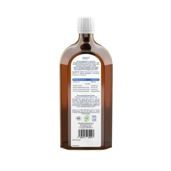 Osavi Norwegian Cod Liver Oil 1000mg Omega 3 (Lemon) 500ml