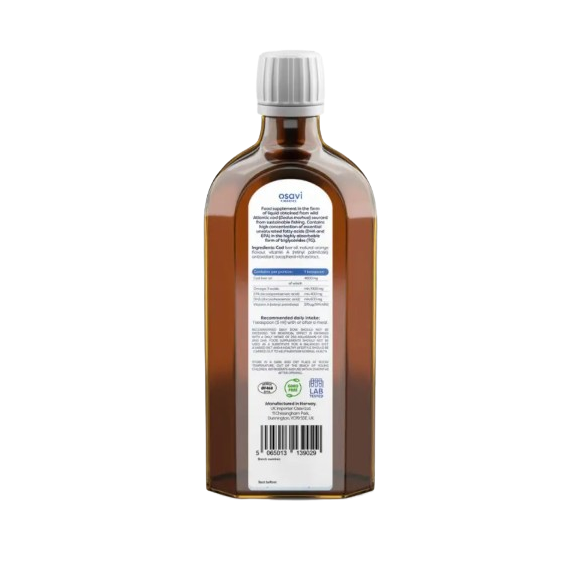 Osavi Norwegian Cod Liver Oil 1000mg Omega 3 (Orange) 250ml