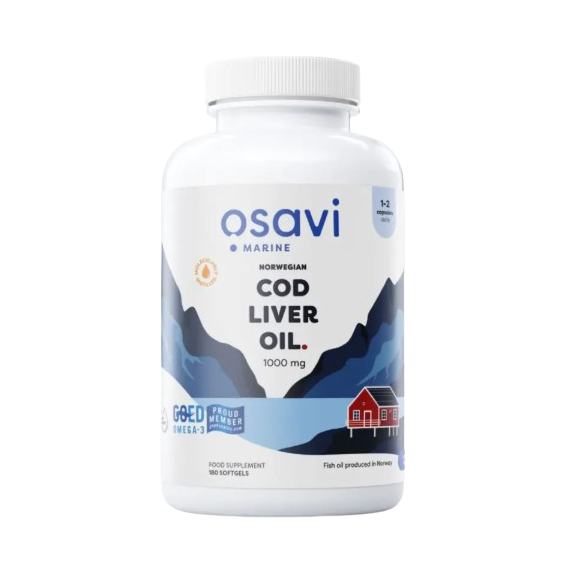 Osavi Norwegian Cod Liver Oil Softgels 1000mg (Lemon) 180 Softgels