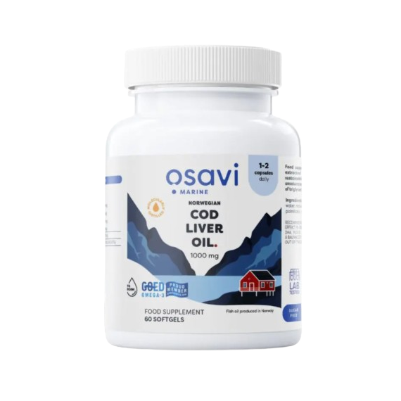 Osavi Norwegian Cod Liver Oil Softgels 1000mg (Lemon) 60 Softgels