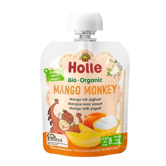 Holle Switzerland Organic Baby Food Pouch with Yogurt - Mango Monkey