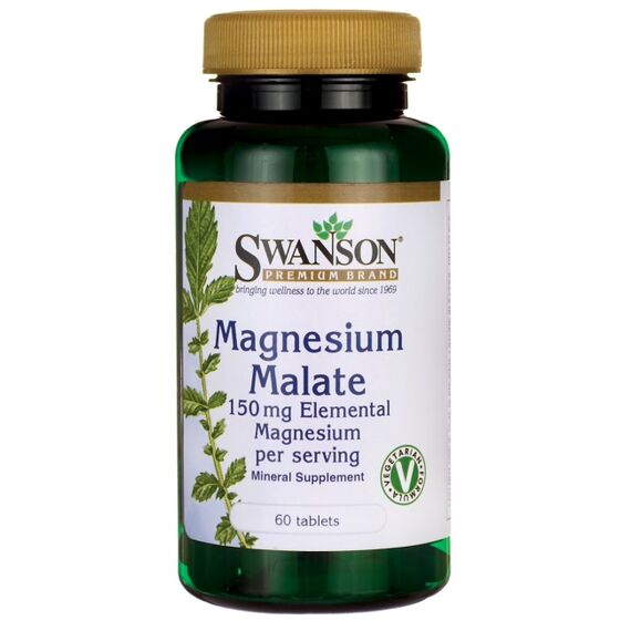 Swanson Magnesium Malate, 150mg Elemental Magnesium - 60 tablets