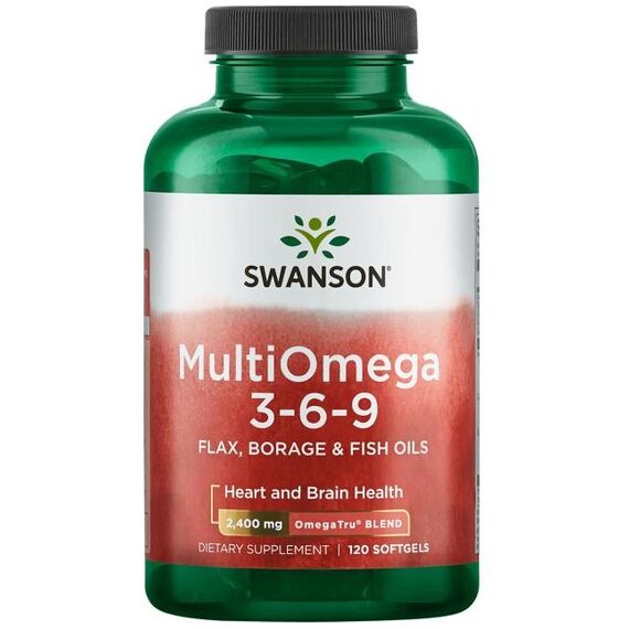 Swanson MultiOmega 3-6-9 - Flax & Borage & Fish Oils - 120 softgels