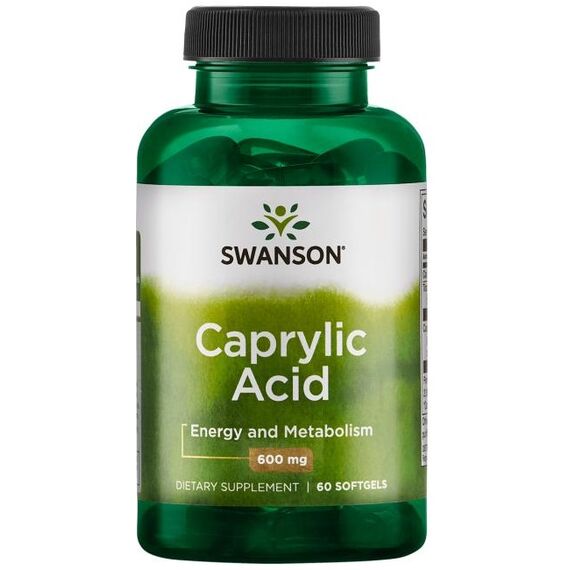 Swanson Caprylic Acid, 600mg - 60 softgels