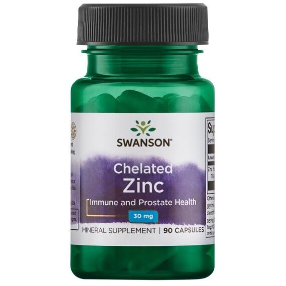 Swanson Chelated Zinc, 30mg - 90 caps