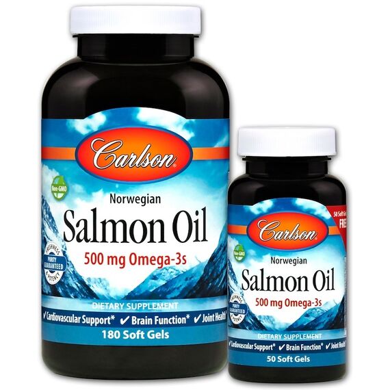 CarlsonLabs Norwegian Salmon Oil - 180 + 50 softgels