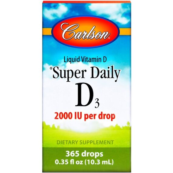 CarlsonLabs Super Daily D3, 2000 IU - 10 ml.