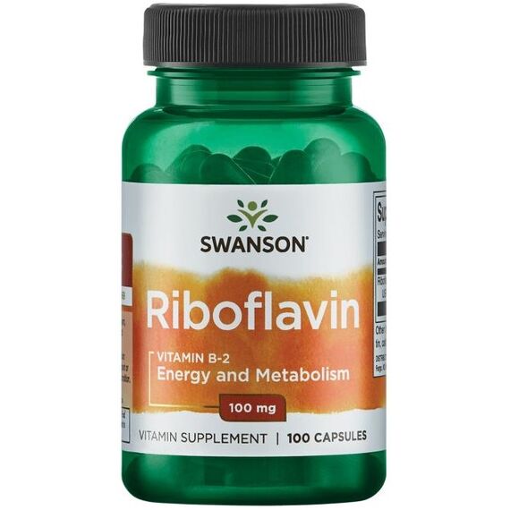 Swanson Riboflavin Vitamin B-2, 100mg - 100 caps