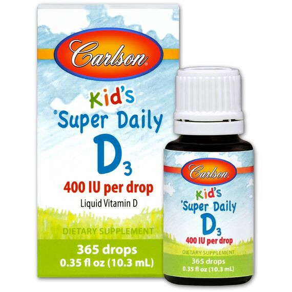 CarlsonLabs Kid's Super Daily D3, 400 IU - 10 ml.