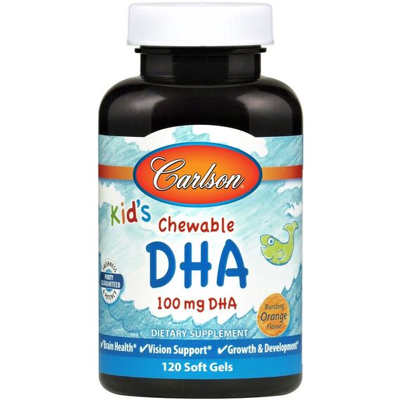 CarlsonLabs Kid's Chewable DHA, 100mg Orange - 120 softgels