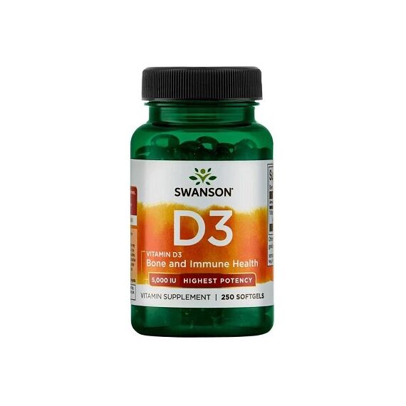 Swanson Vitamin D-3, 5000 IU - 250 softgels