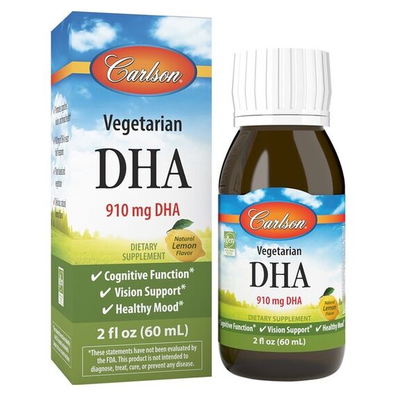 CarlsonLabs Vegetarian DHA, Natural Lemon - 60 ml.