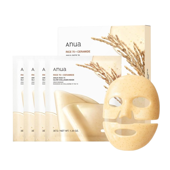 ANUA Rice 70 Glow Collagen Mask ( Set of 4 )