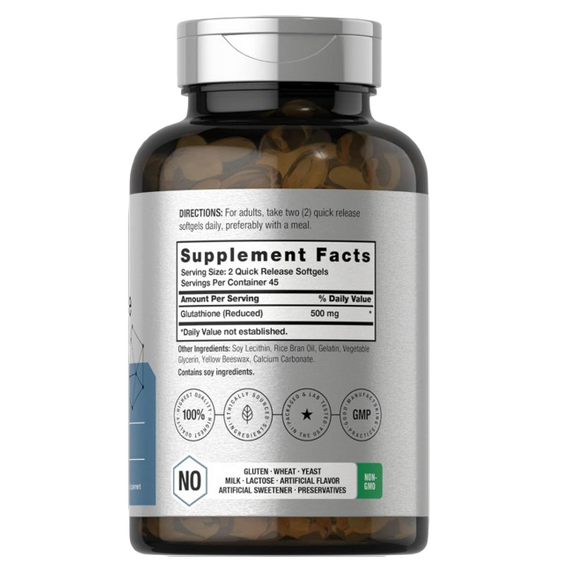 Horbaach Liposomal Glutathione Supplement 500mg - 90 softgels