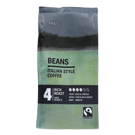 M&S Fairtrade Italian Coffee Beans 227g